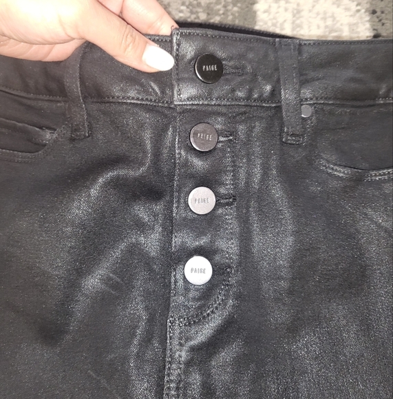 2. PAIGE HOXTON COATED HIGH WAIST ULTRA SKINNY JEANS SIZE 26 - Picture 8 of 13